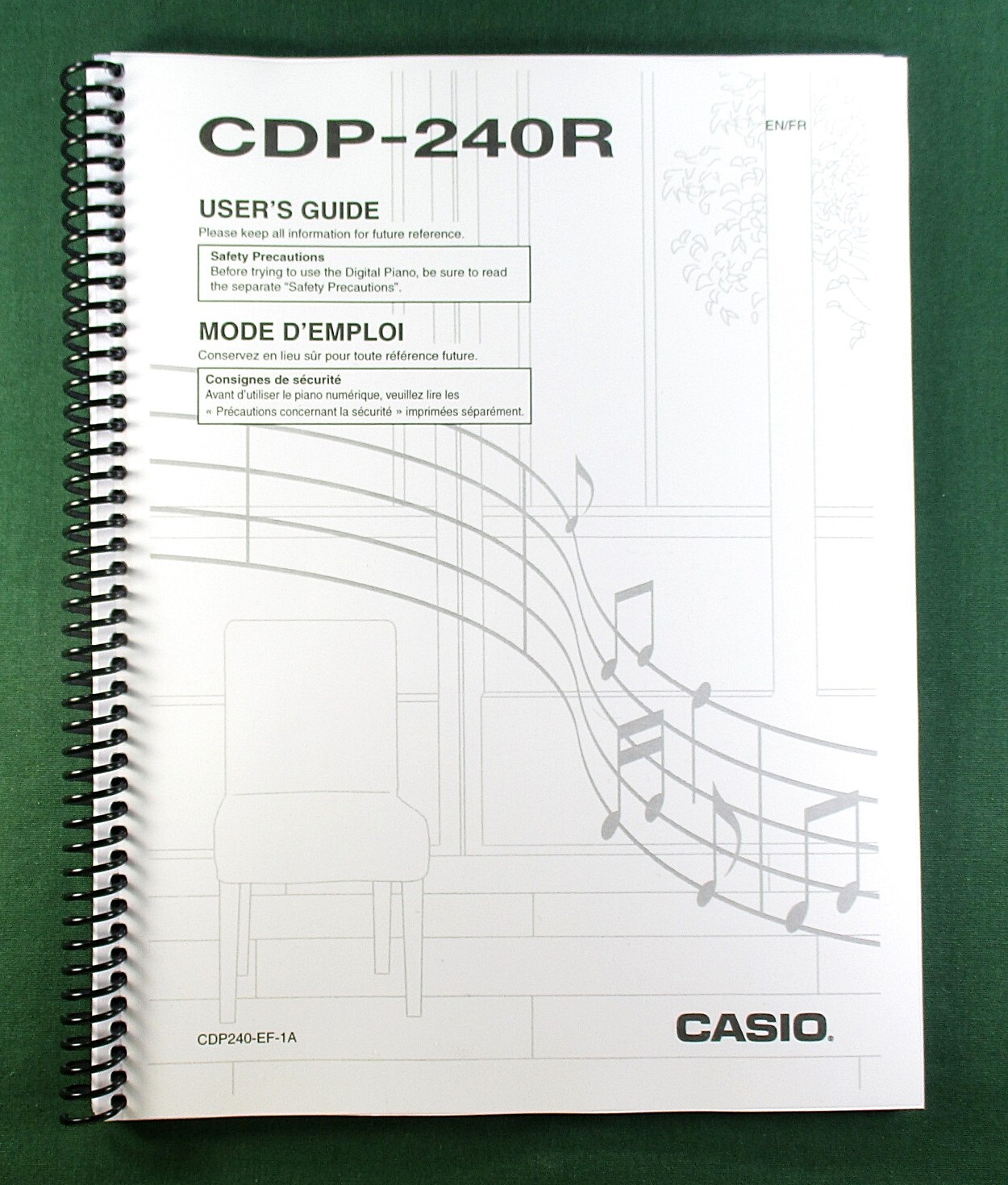 Casio CDP-240R Instruction Manual: 80 Pages Coil Bound & Clear Covers!
