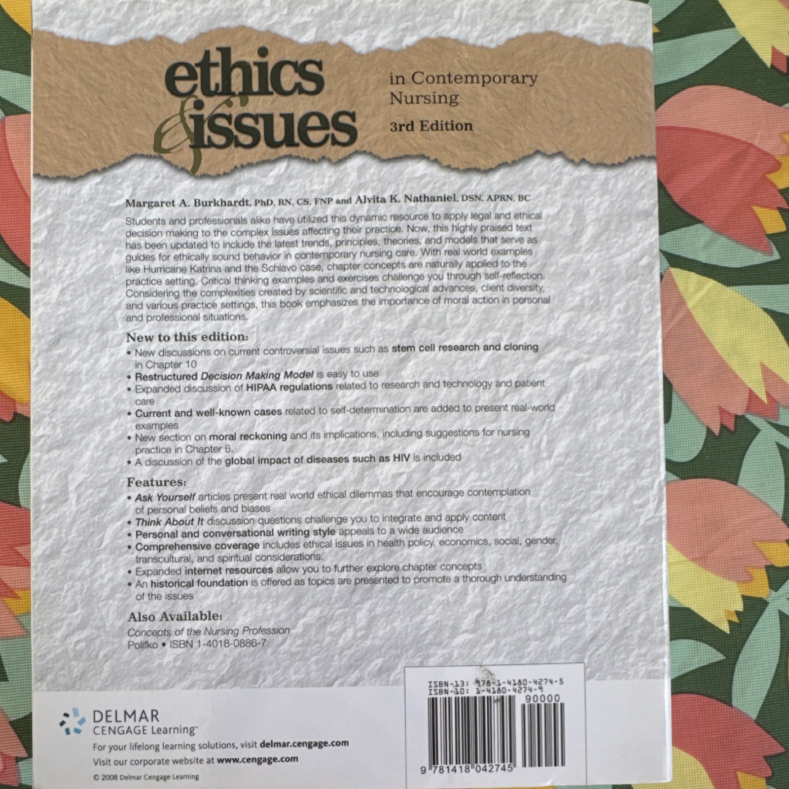 Delmar Cengage Learning Ethics & Issues in Contemporary Nursing 3rd Ed Burkhard…