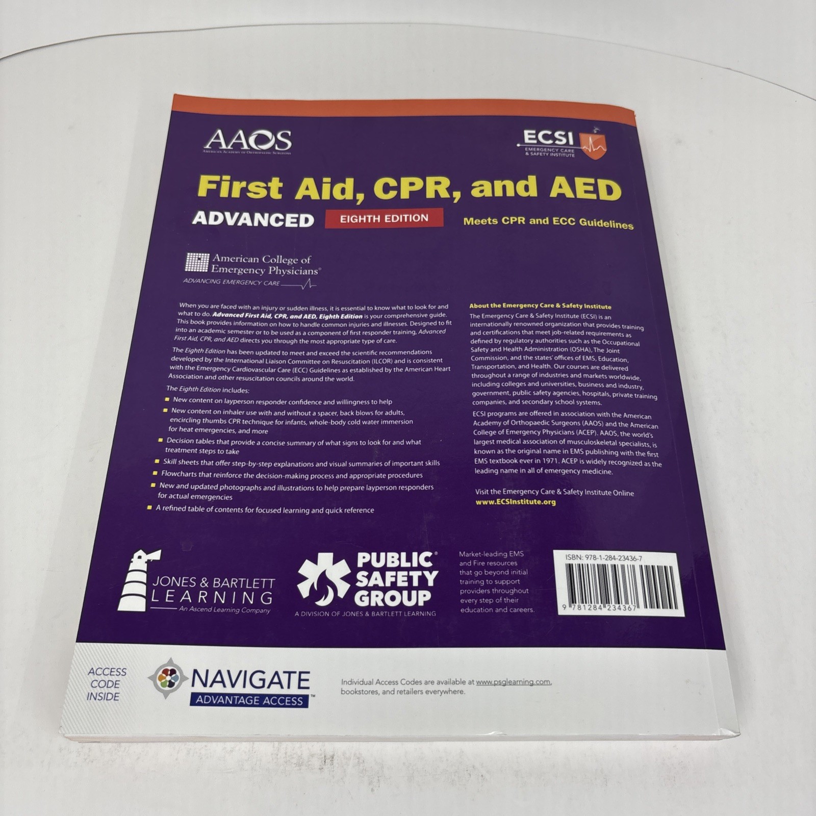 Advanced First Aid, CPR, and AED Paperback 8th Edition