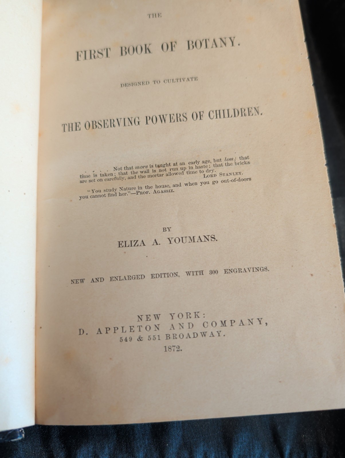 1872 First Book of Botany by Eliza A Youmans, Illustrated Hardcover 202 pages