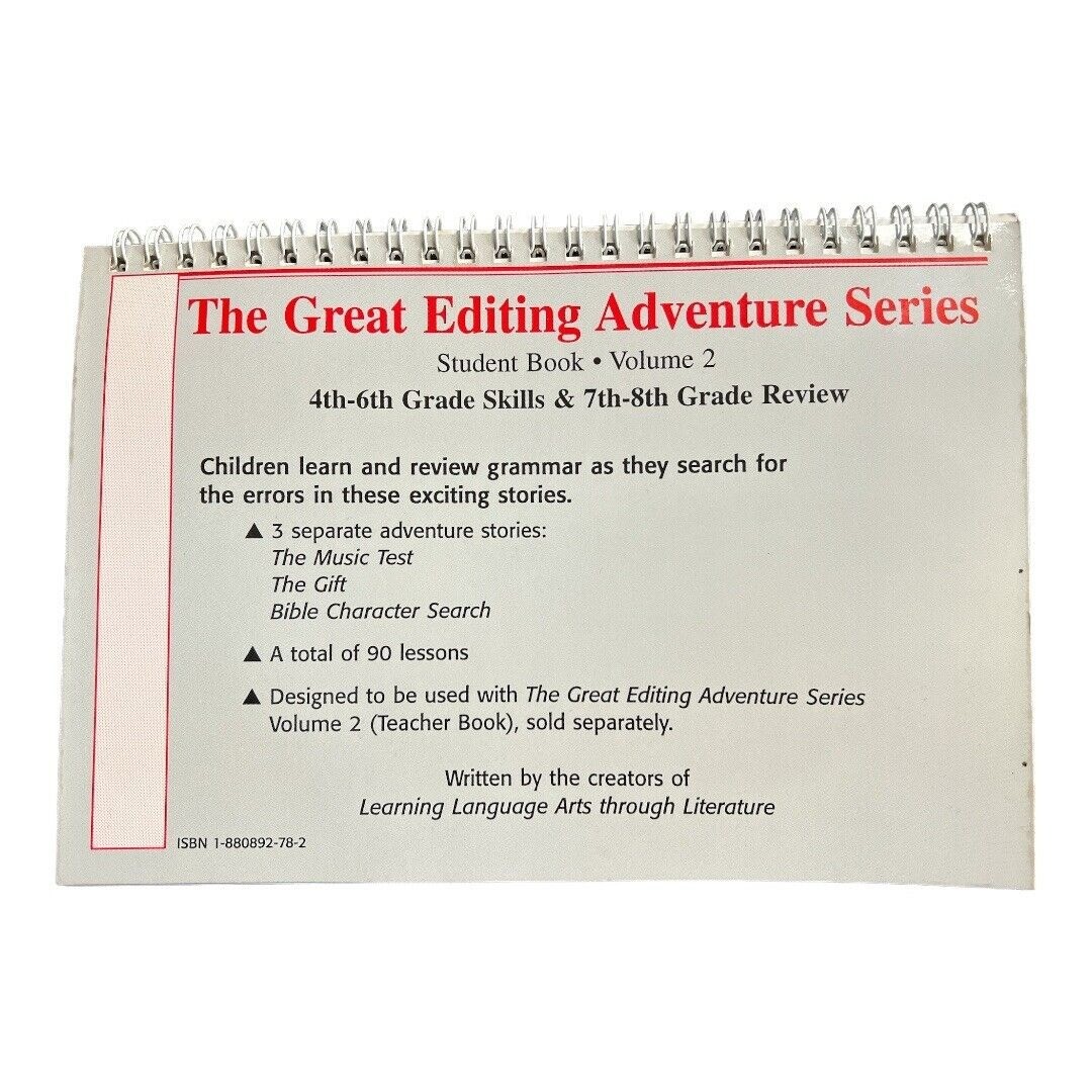 The Great Editing Adventure Student Book Volume 2`4th-6th Grade 1994 F2 03