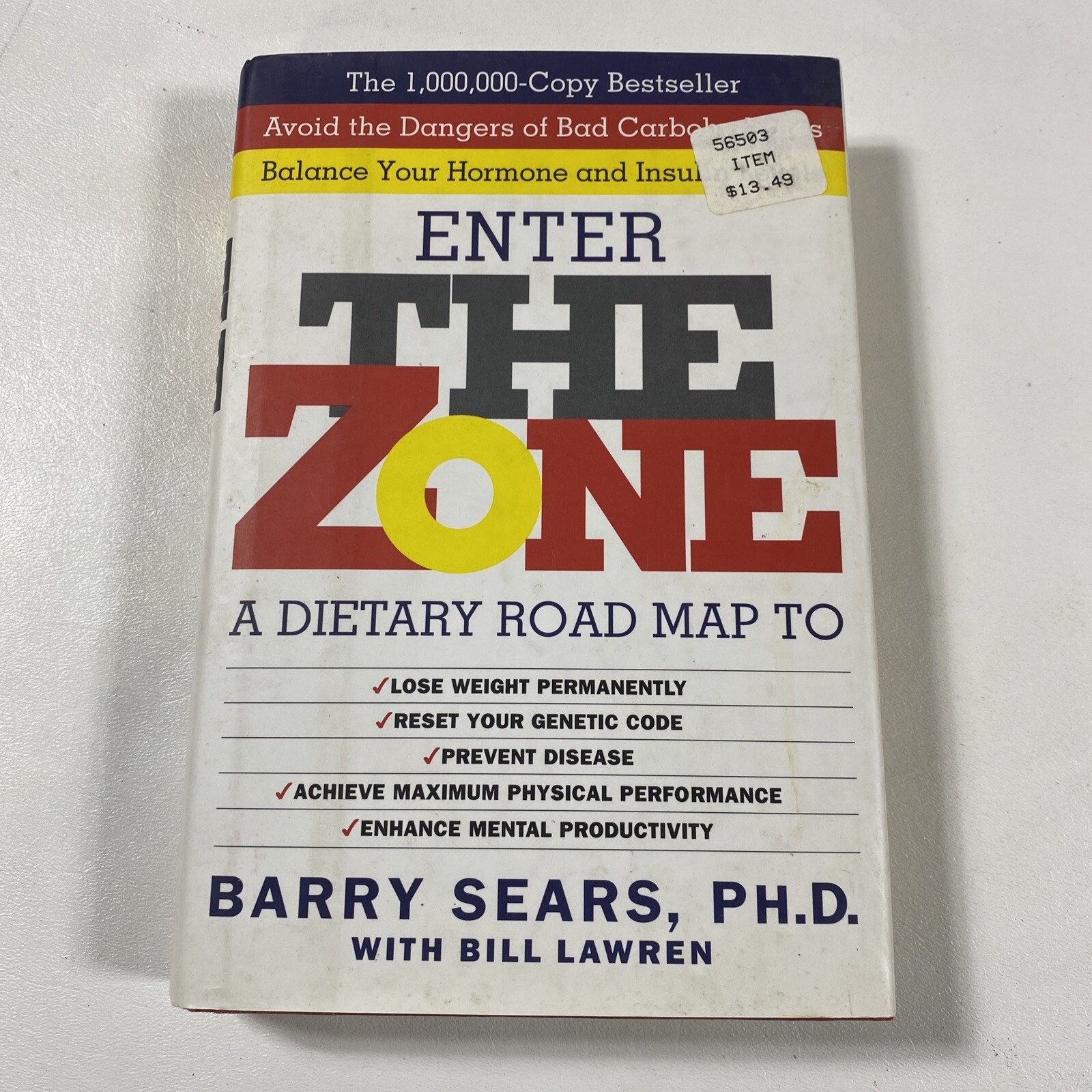 The Zone : A Dietary Road Map – Barry Sears (Dust Jacket, 1995, 1st Edition)