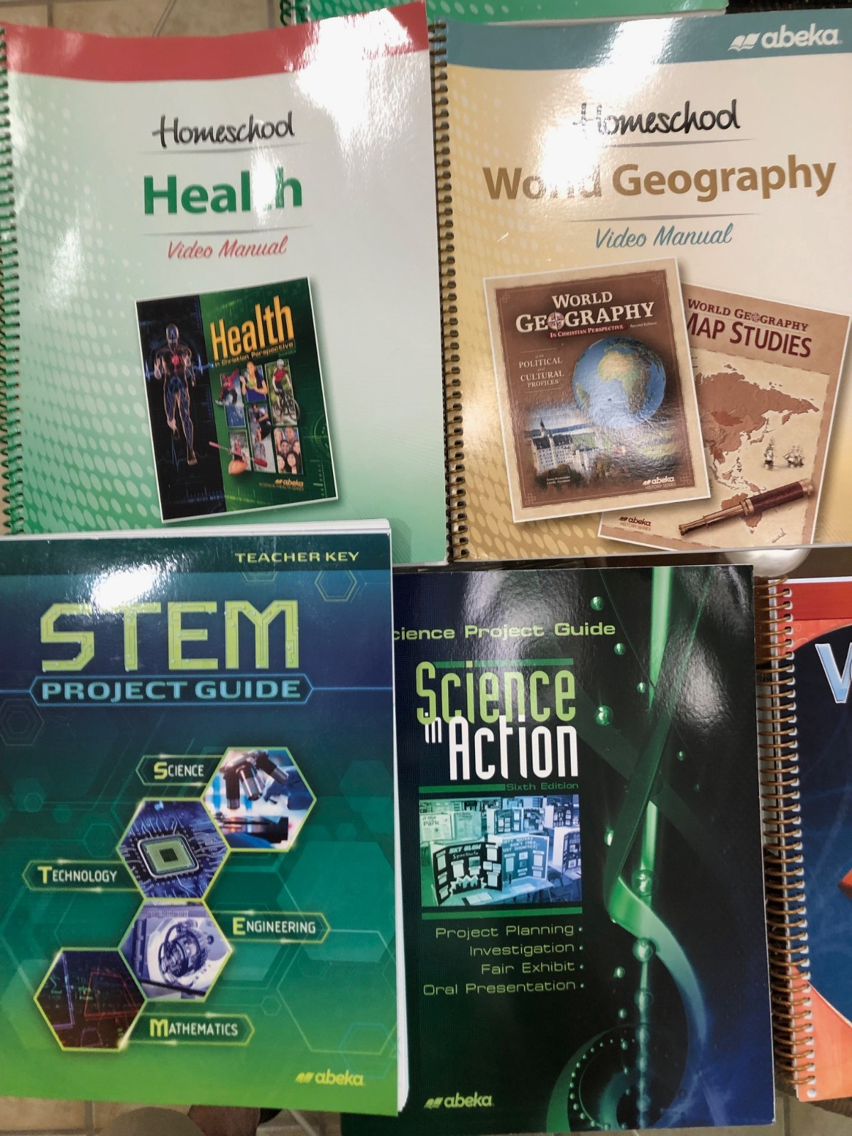 Lot of 13 Abeka Homeschool Workbooks – Video Manuals Teacher Ed | Mixed Subjects