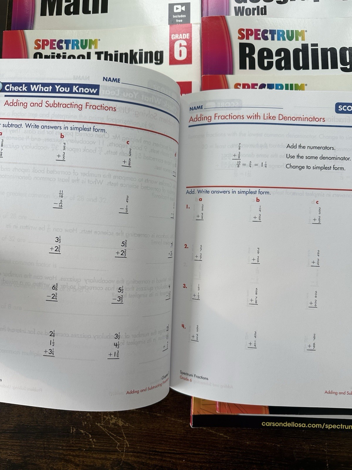 Grade 6 Spectrum Workbooks, All Subjects