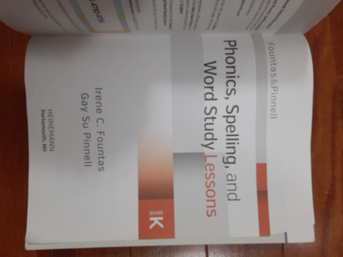 Fountas & Pinnell Phonics,Spelling, And Word Study Lessons Grade K GOOD