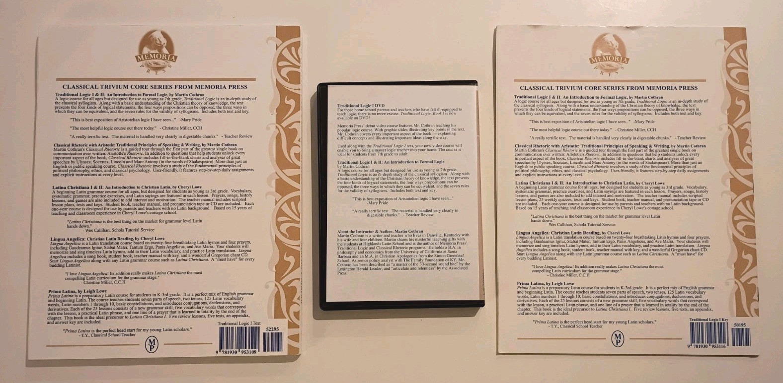 Memoria Press Traditional Logic Book 1 Textbook DVDs Answer Key Homeschool Set