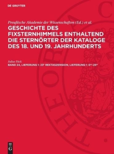 Julius Dick 23h Rektaszension, Lieferung 1: 0m-25m (Hardback)