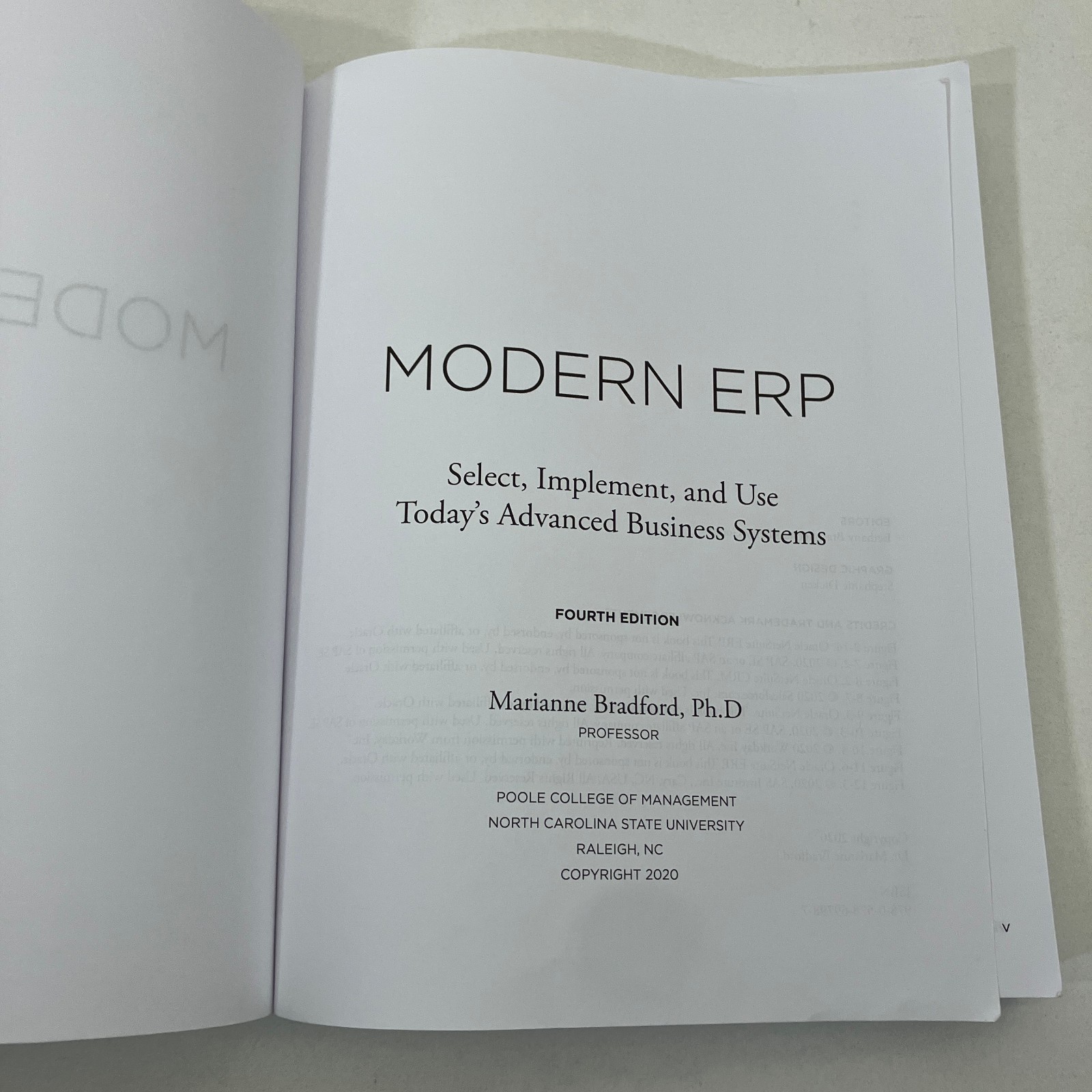 Modern ERP Todays Advanced Business Systems by Marianne Bradford 4th Ed 2020 TPB