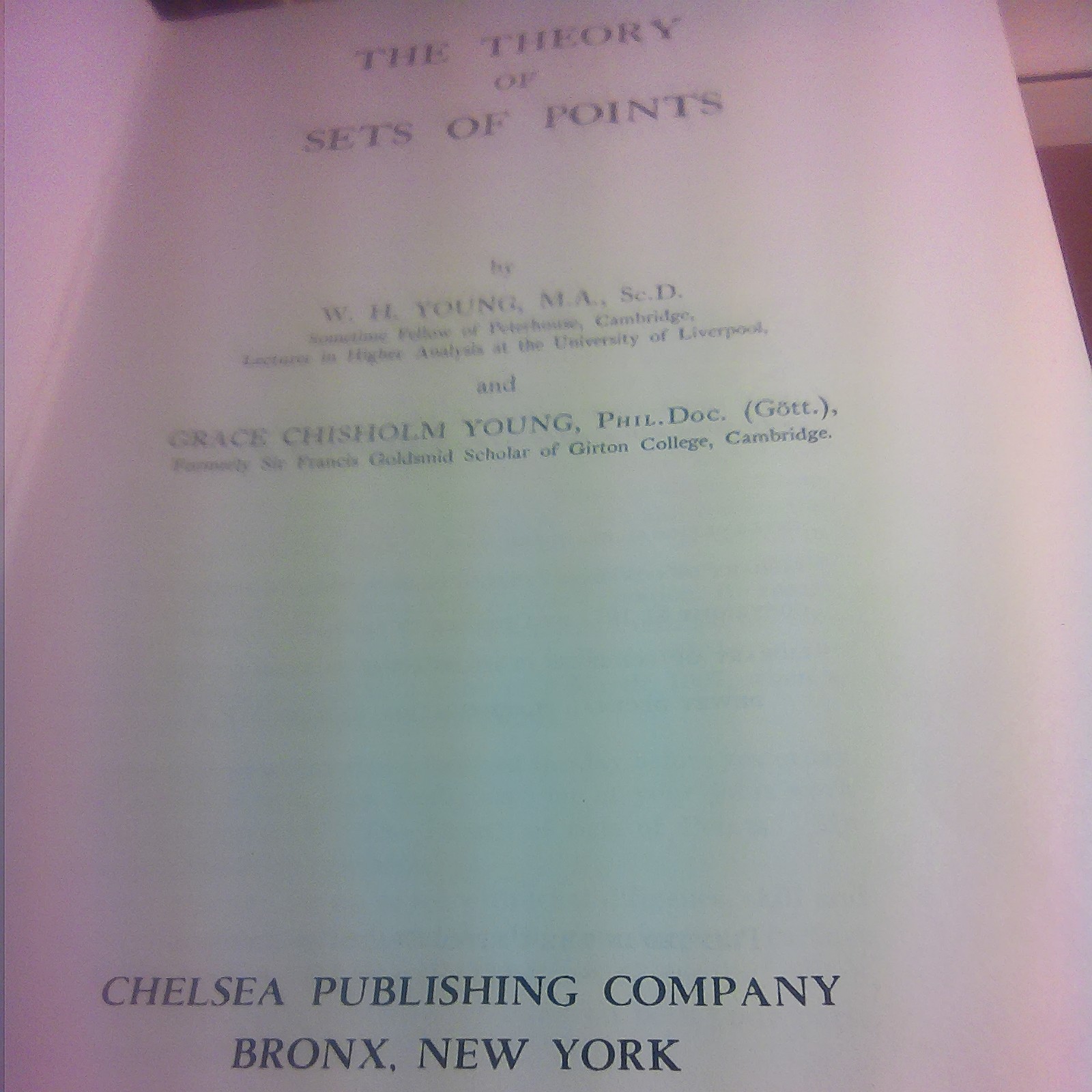 THEORY OF SETS OF POINTS: OrigInal 1972 Hb Ed BRAND NEW 326 Pages SEE MY PHOTOS!