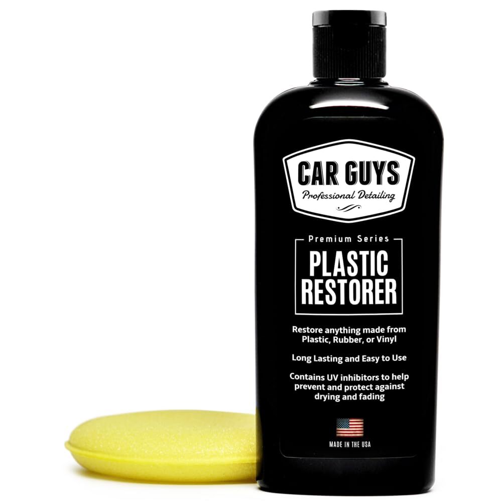 CAR GUYS Plastic Restorer Solution for Bringing Rubber Vinyl & Plastic 8 oz