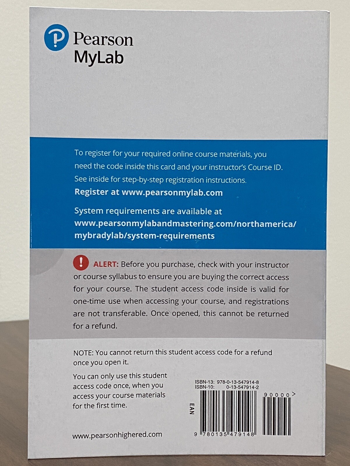 MyBradyLab with EText–Access Card–“MyLab Brady” (access card only–no book)