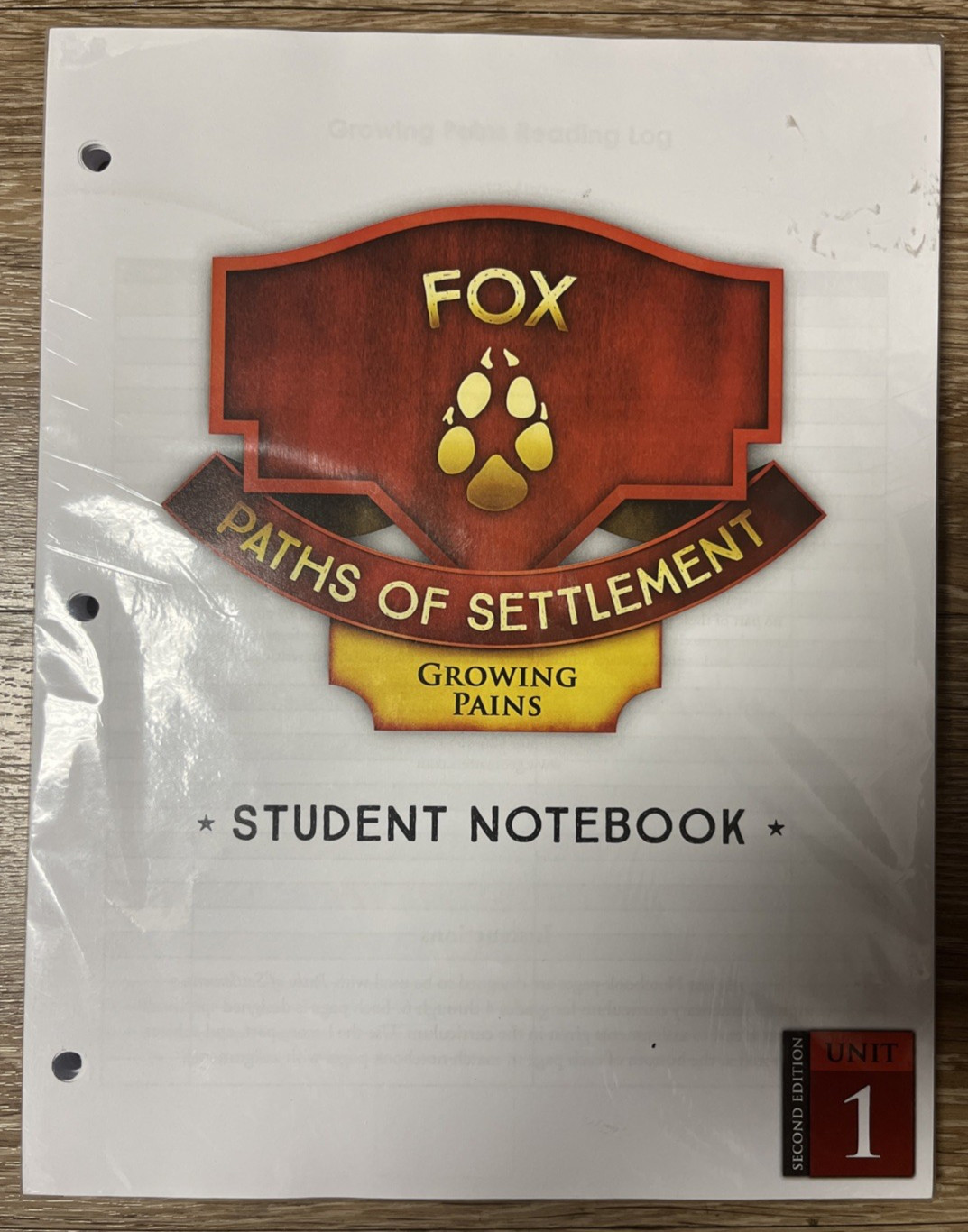 Paths of Settlement: Growing Pains 6th Grade Unit 1 Student Notebook 2017 – NEW