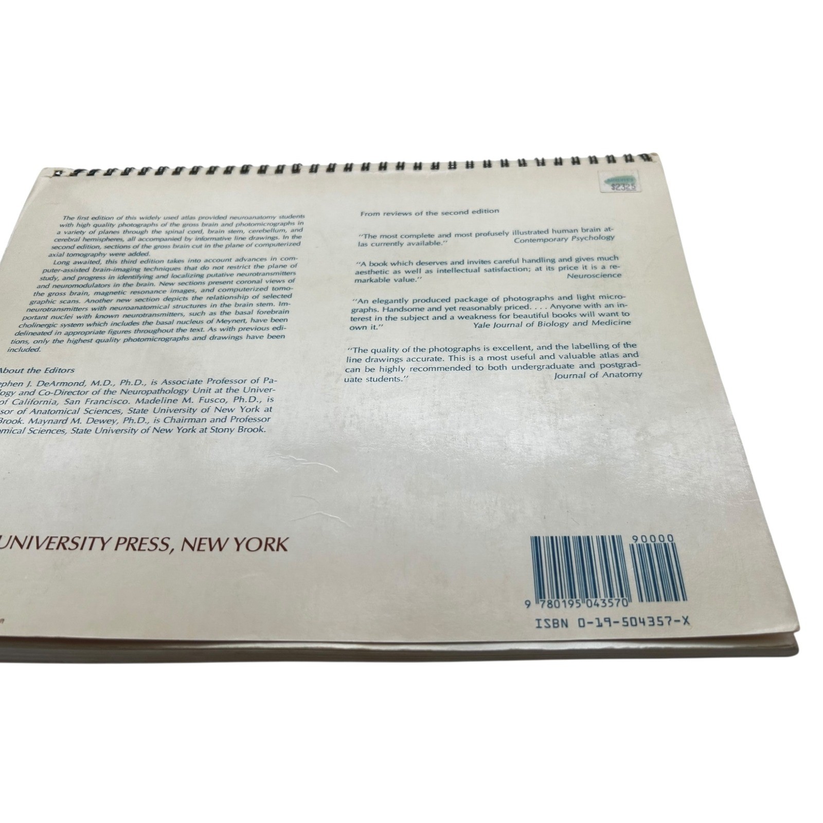 Structure of the Human Brain A Photographic Atlas Third Edition Textbook