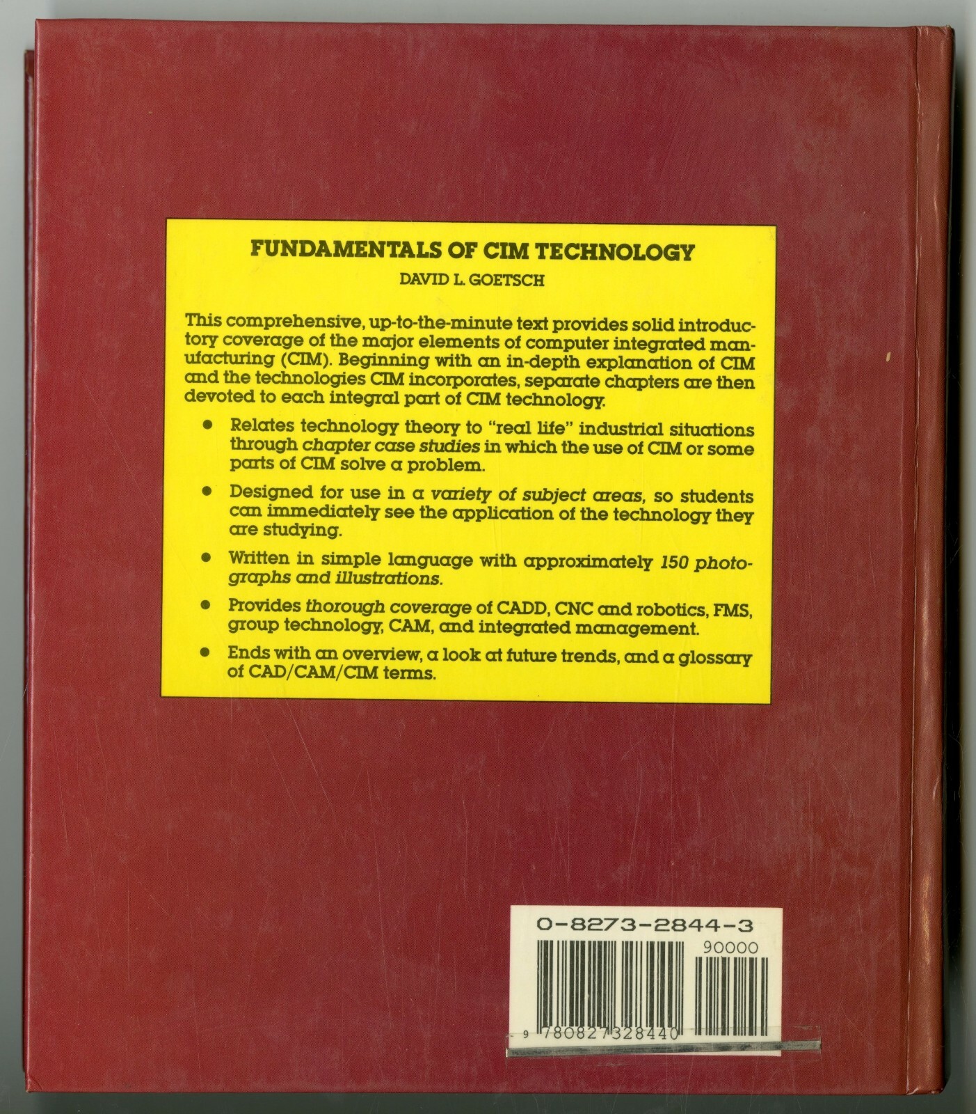 Fundamentals of CIM Technology by David L. Goetsch (1988, Hardcover)