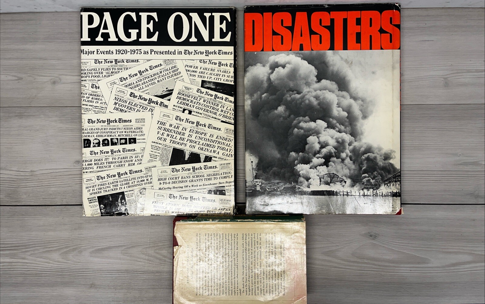 The New York Times – Page One The Major Events 1920-1975 – Disasters – Lot Of 3.