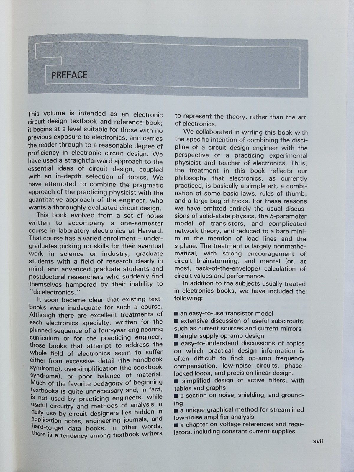 The Art of Electronics by P. Horowitz & W. Hill, Cambridge, 1987, Hardcover