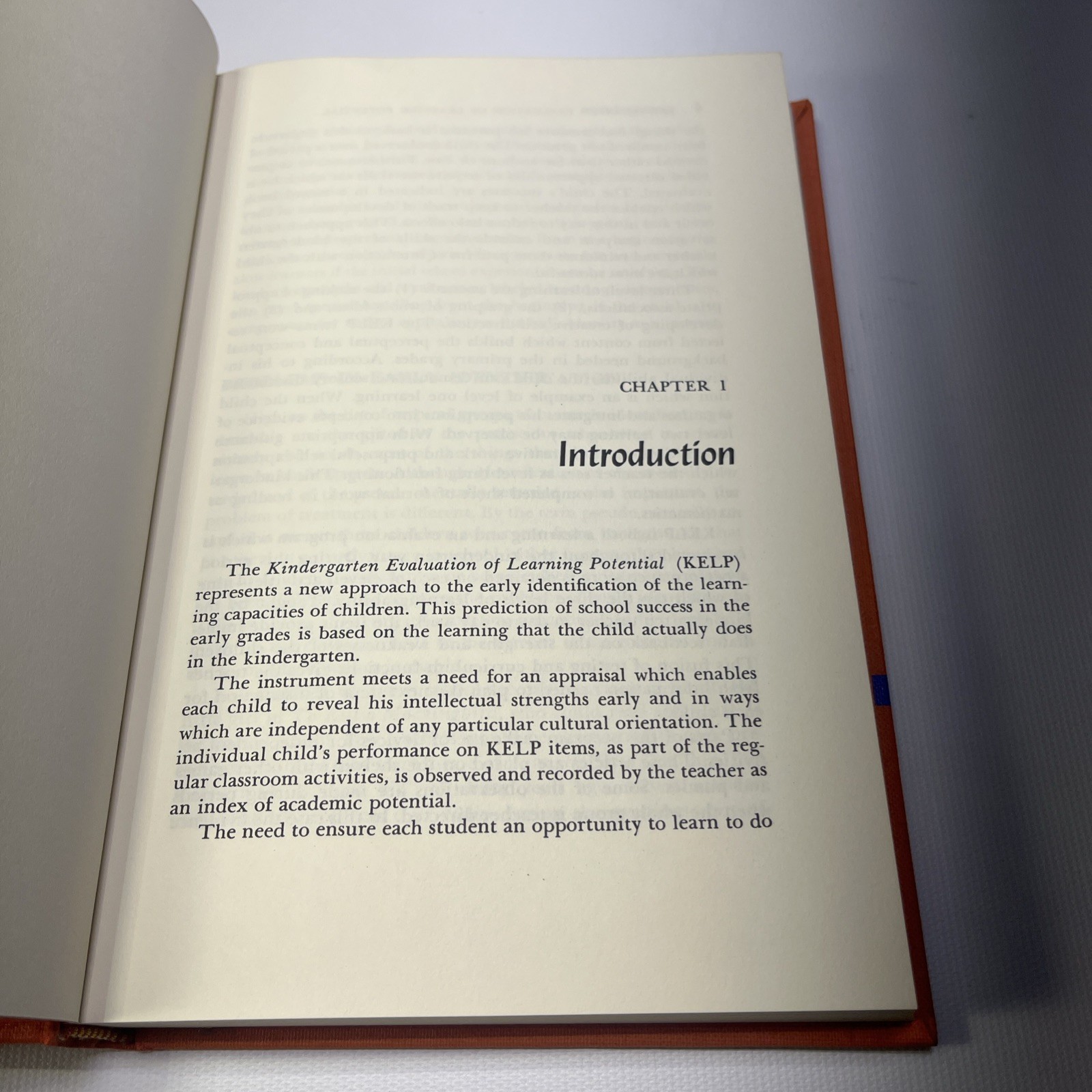 KINDERGARTEN EVALUATION OF LEARNING POTENTIAL KELP 1965 Wilson Robeck McGraw Hil