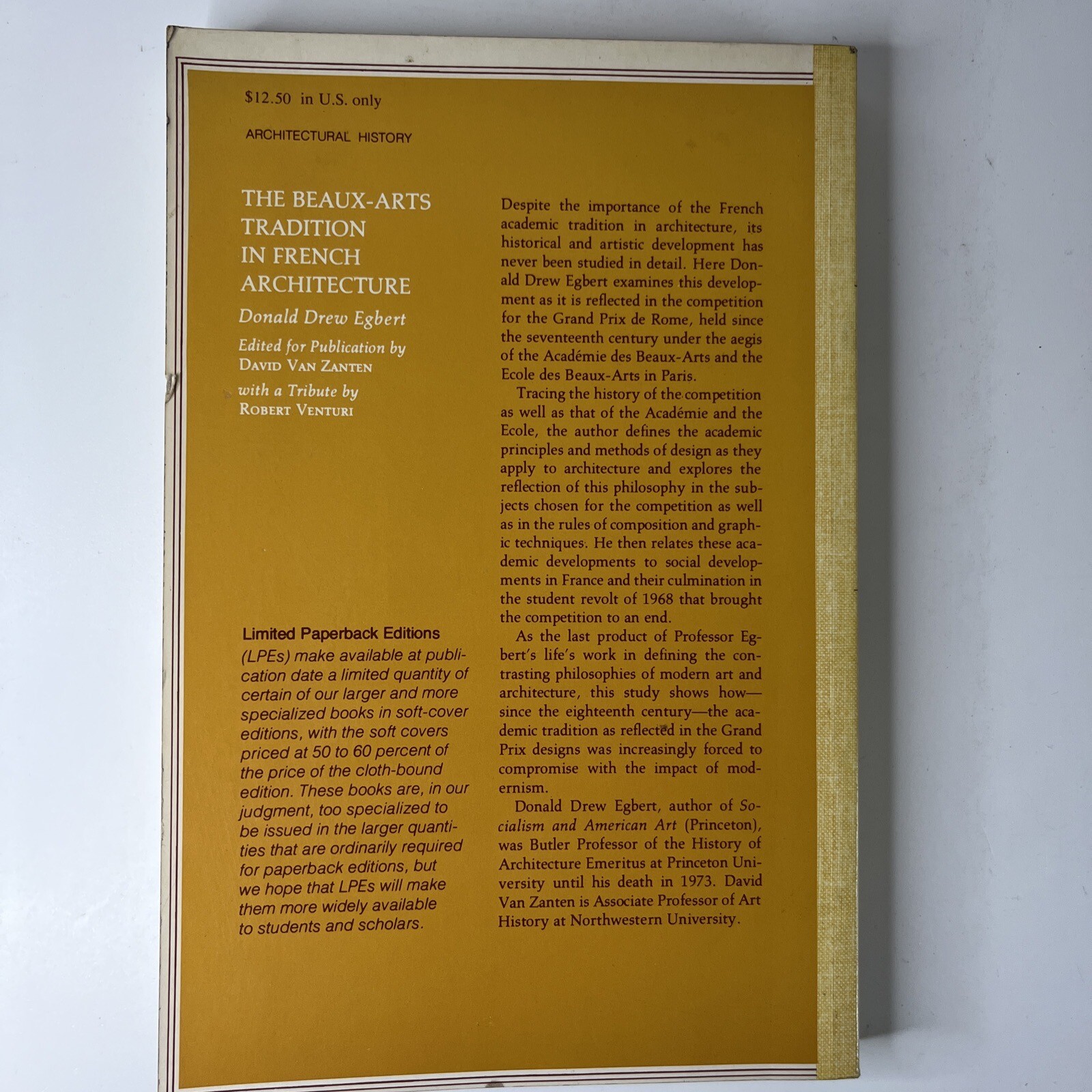 The Beaux-Arts Tradition in French Architecture 1980 Donald Egbert Princeton