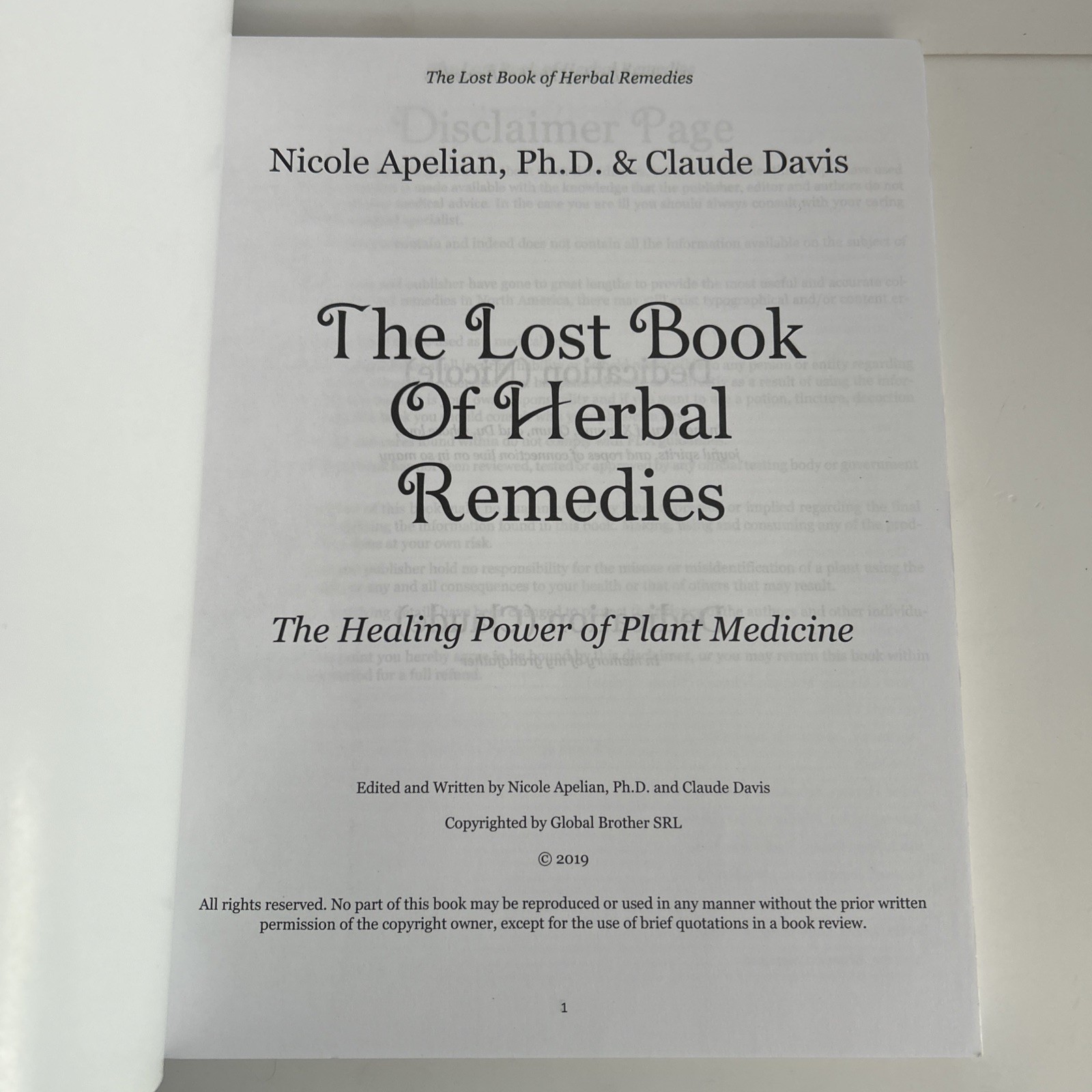 Lost Book of Remedies by Nicole Apelian and Claude Davis Sr. (2018, Uk- a Format