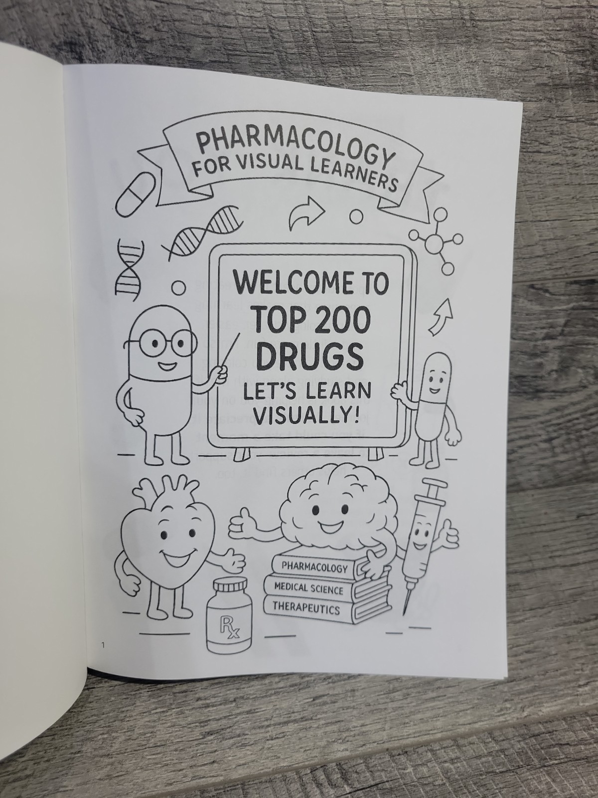 Top 200 Drugs Simplified Pharmacology Coloring Book & Study Guide 300+ Pages