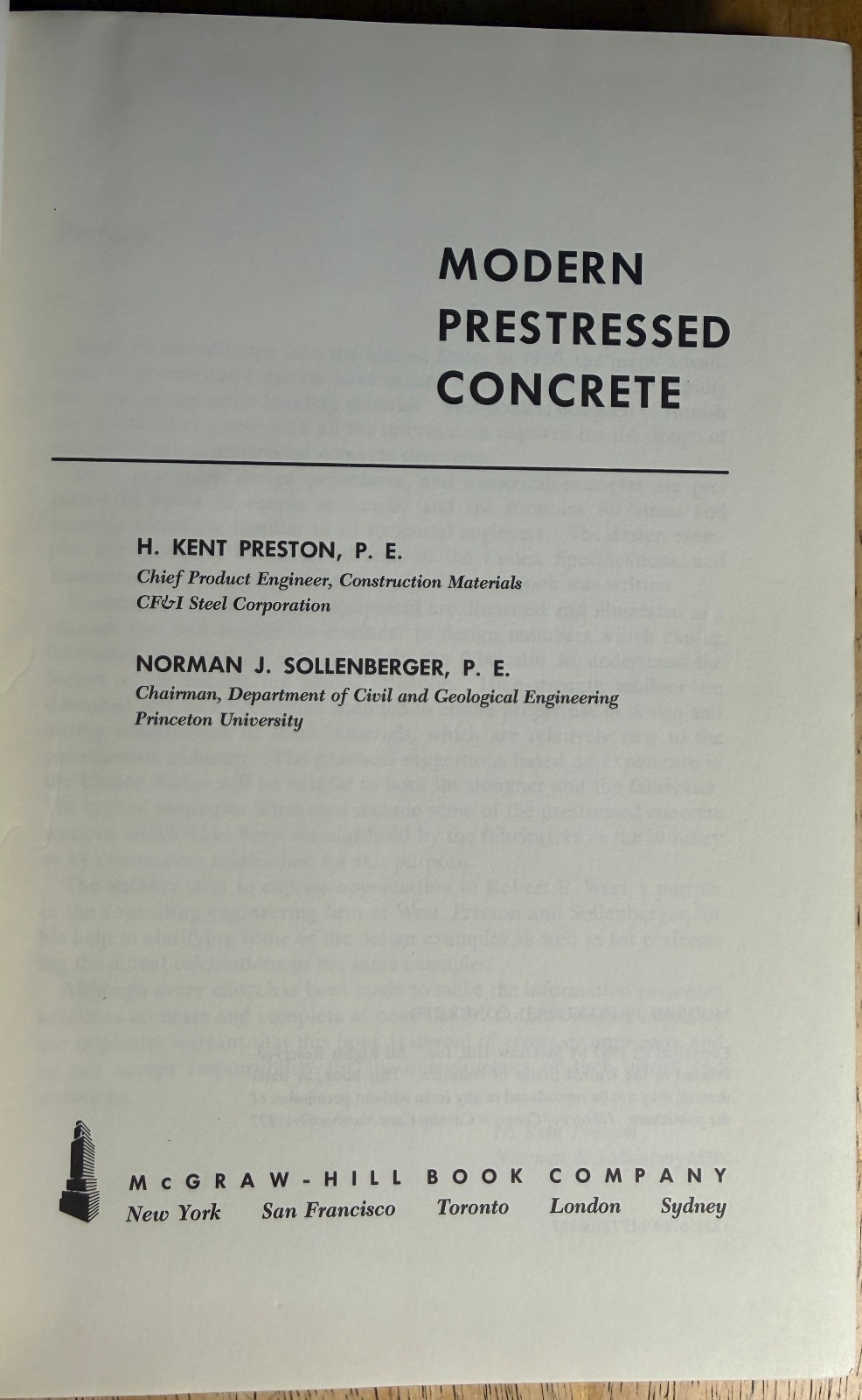 Modern Prestressed Concrete (1967) & Design of Prestressed Concrete (1976) 2 Bks