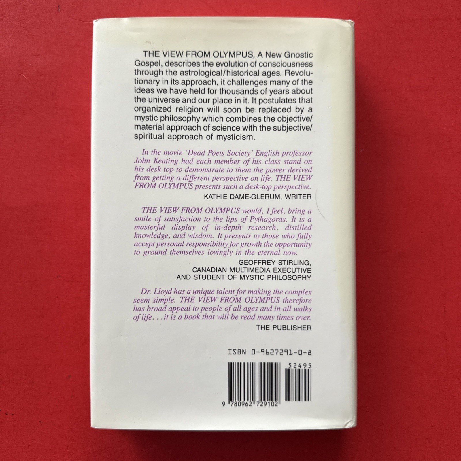 THE VIEW FROM OLYMPUS: A NEW GNOSTIC GOSPEL By D. H. Lloyd – Hardcover RARE