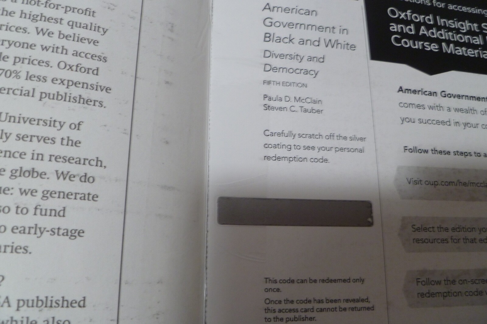 American Government in Black and White : Diversity and Democracy by Paula w/Code