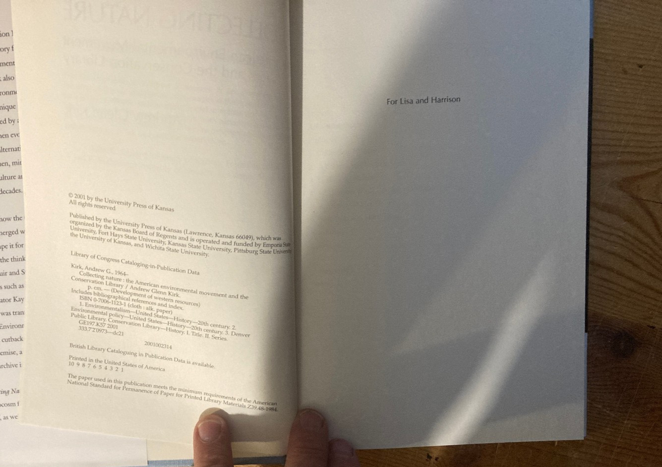 COLLECTING NATURE: THE AMERICAN ENVIRONMENTAL MOVEMENT AND By Andrew Glenn Kirk