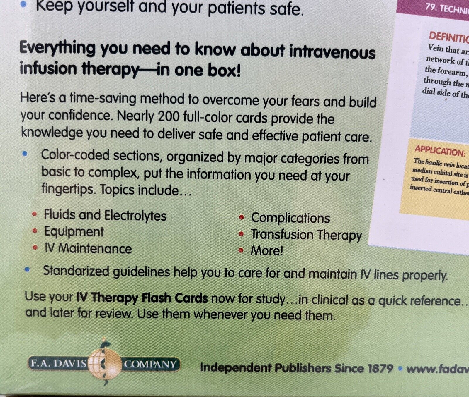 IV Therapy Flash Cards by Lynn D. Phillips Publisher F.A. Davis Sealed Box NEW