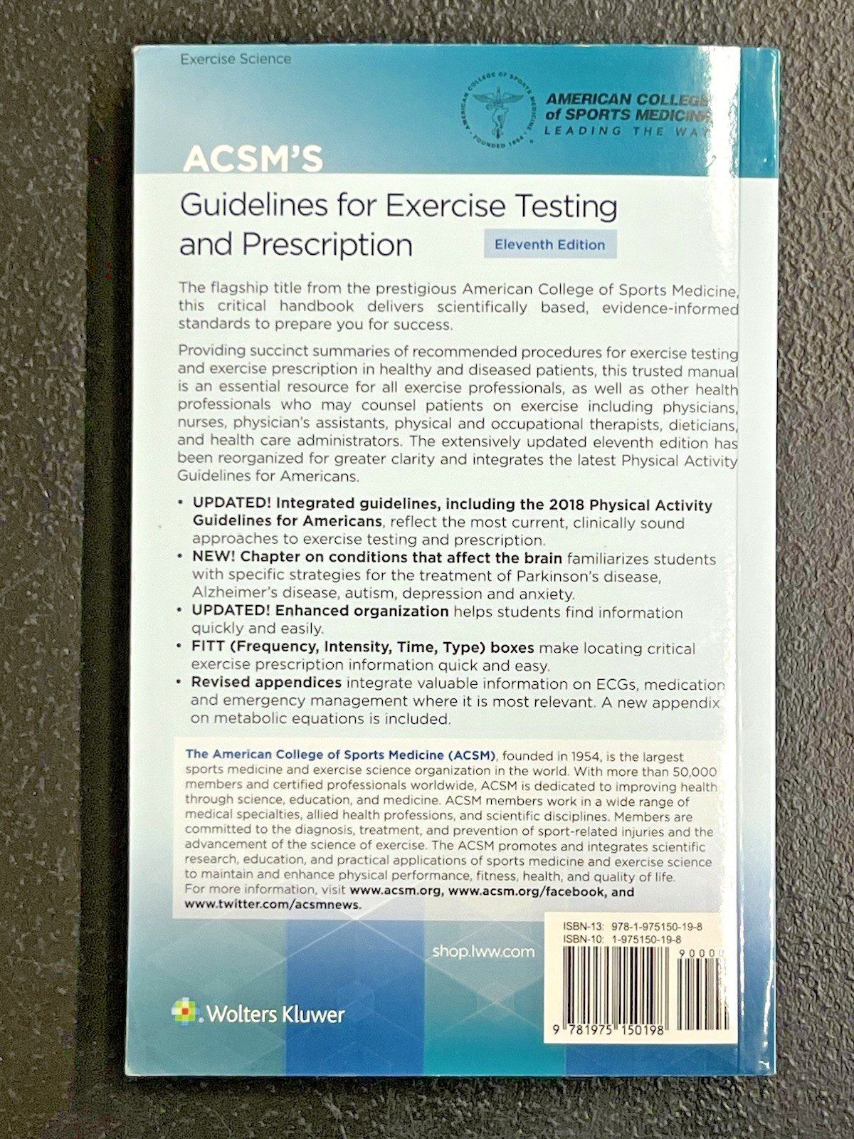 Lippincott Connect-Acsm Ser.: ACSM’s Guidelines for Exercise Testing and…