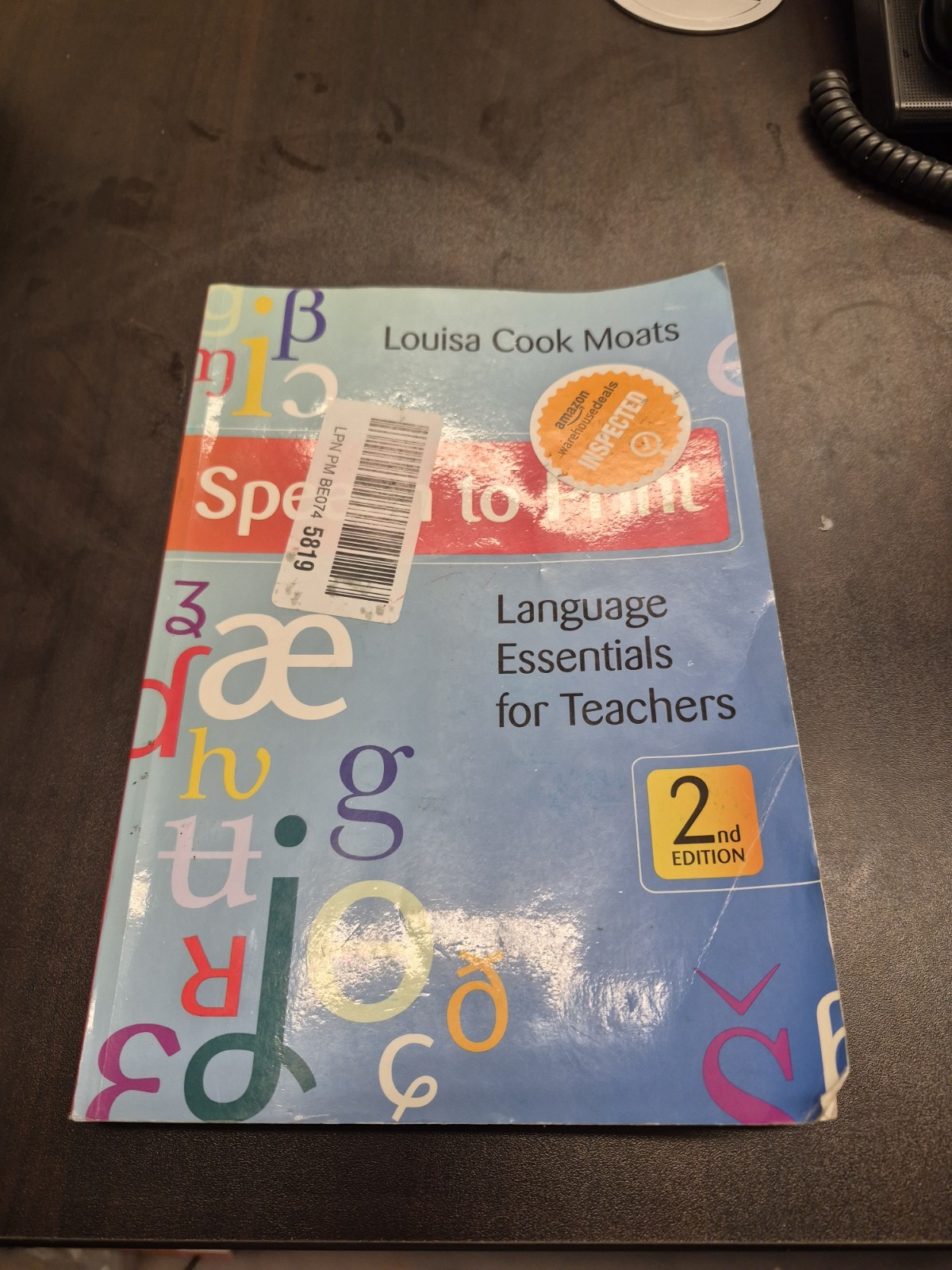 Speech to Print 2nd Ed Language Essentials for Teachers Louisa Cook Moats PB