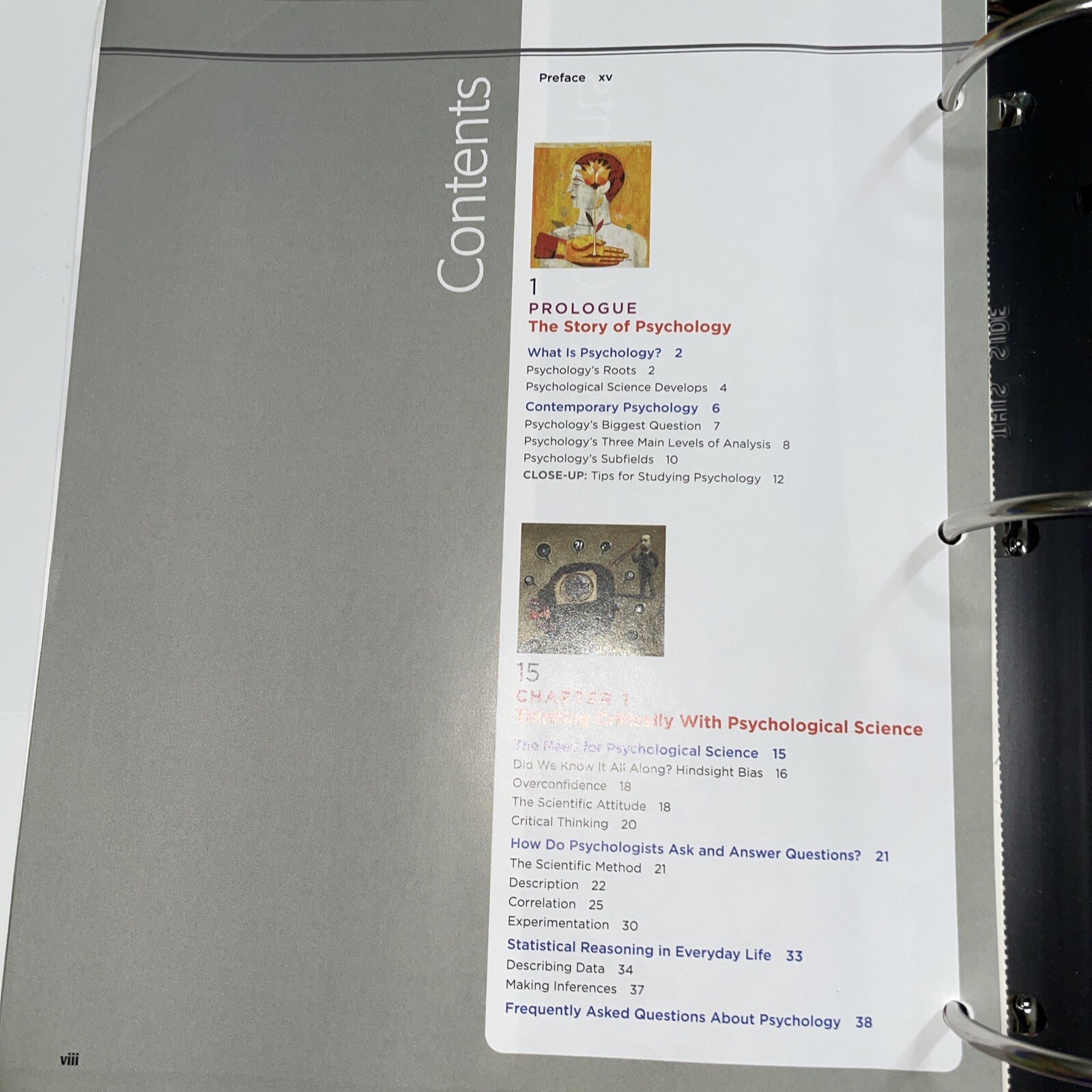 Psychology 9th Edition, by David G. Myers, Loose Leaf, Comes With A Binder
