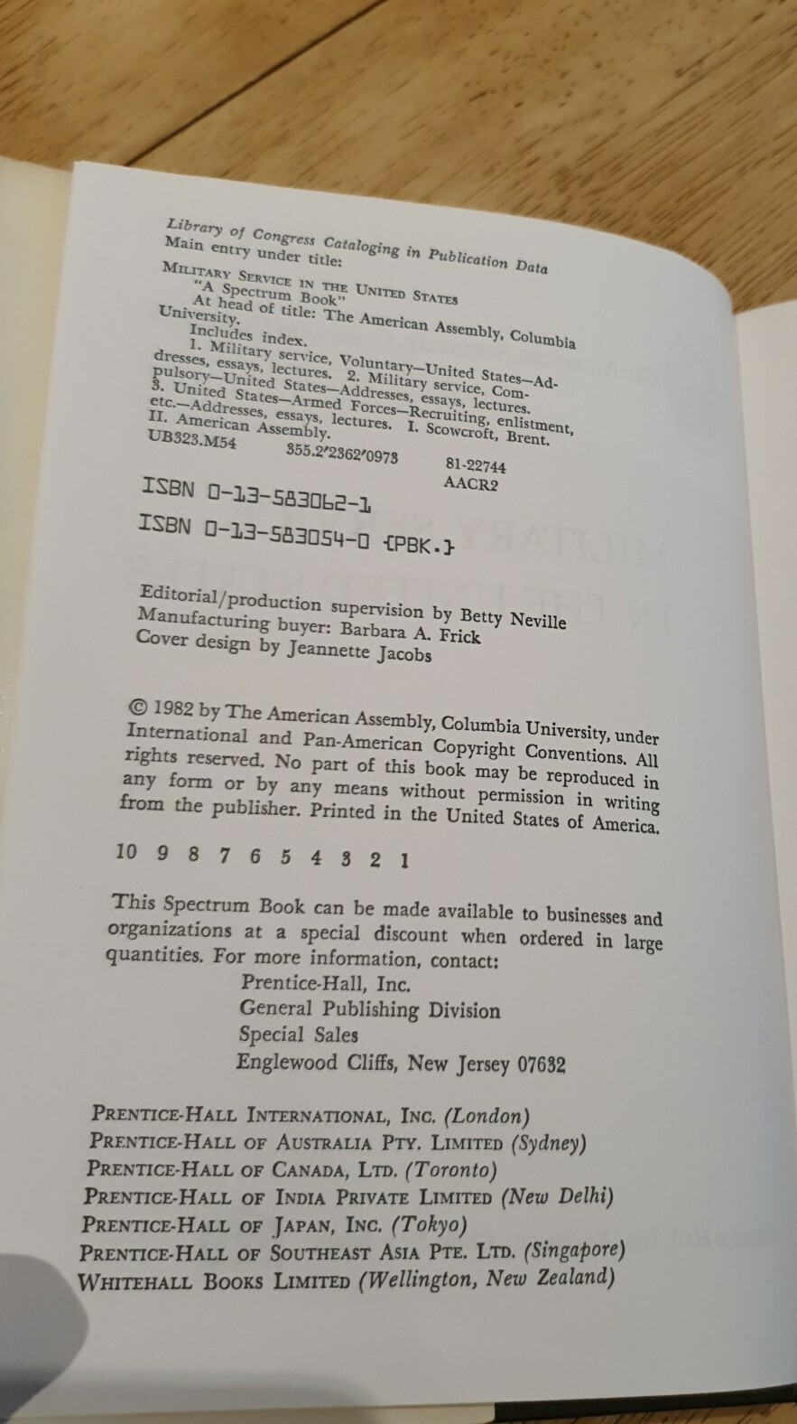 Military Service in the United States – General Breant Scowcroft – Hardback