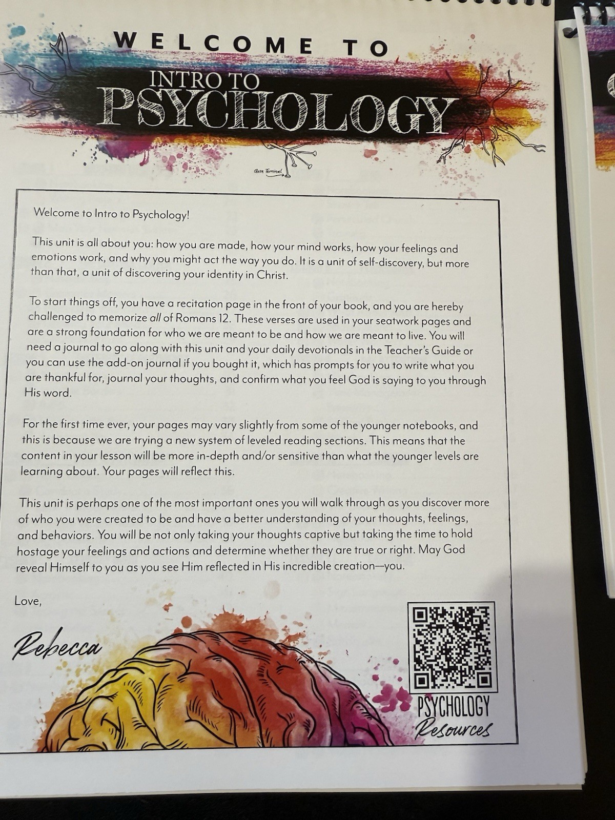 Gather Round Homeschool Intro to Psychology & Seat Work Journal Middle School