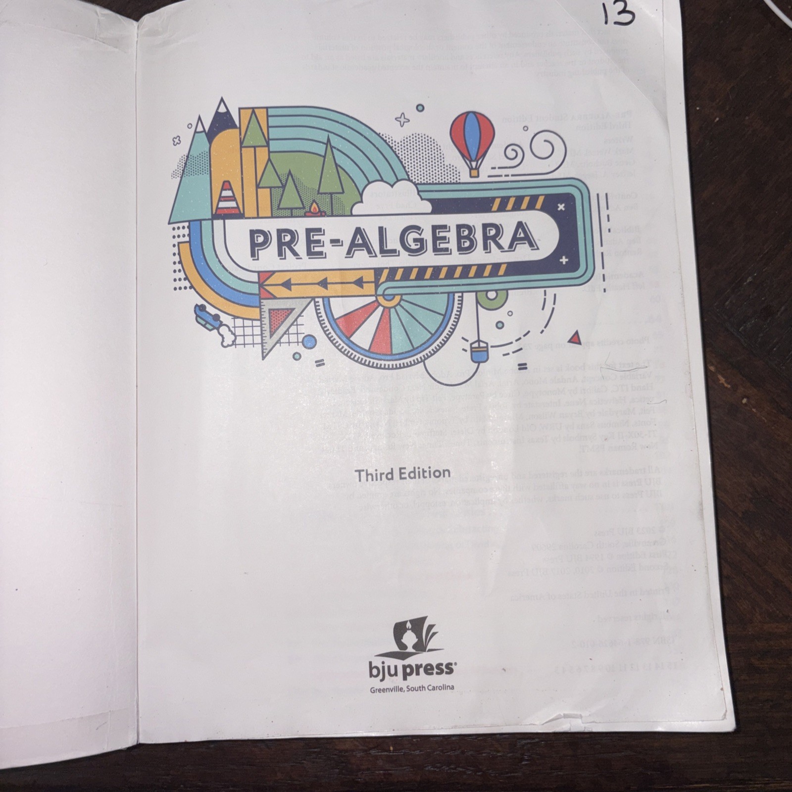 Pre-Algebra Third Edition bju press textbook