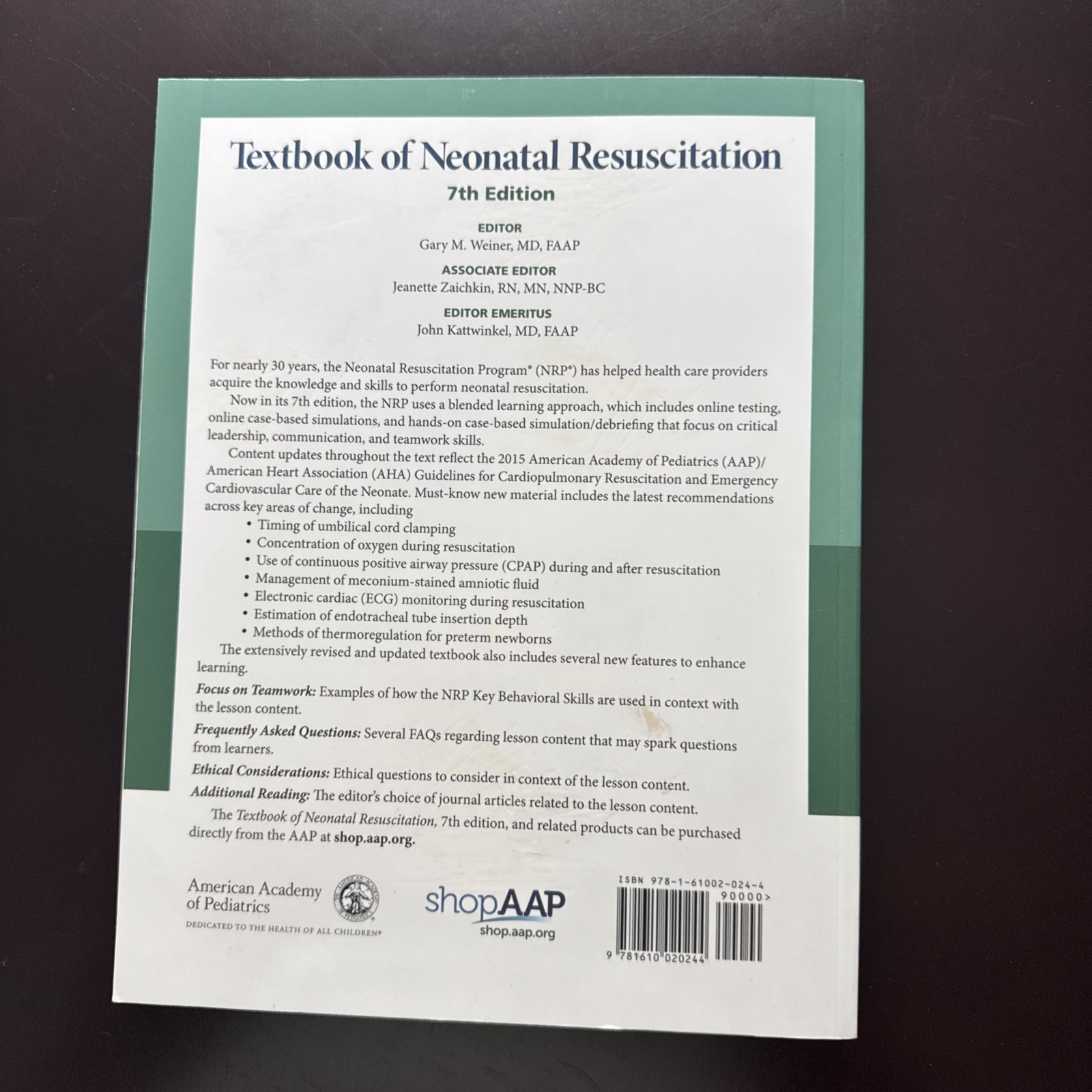Nrp Ser.: Textbook of Neonatal Resuscitation by American Heart Association…