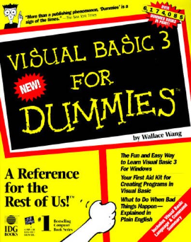 Visual Basic 3 for Dummies – Paperback By Wang, Wally – GOOD