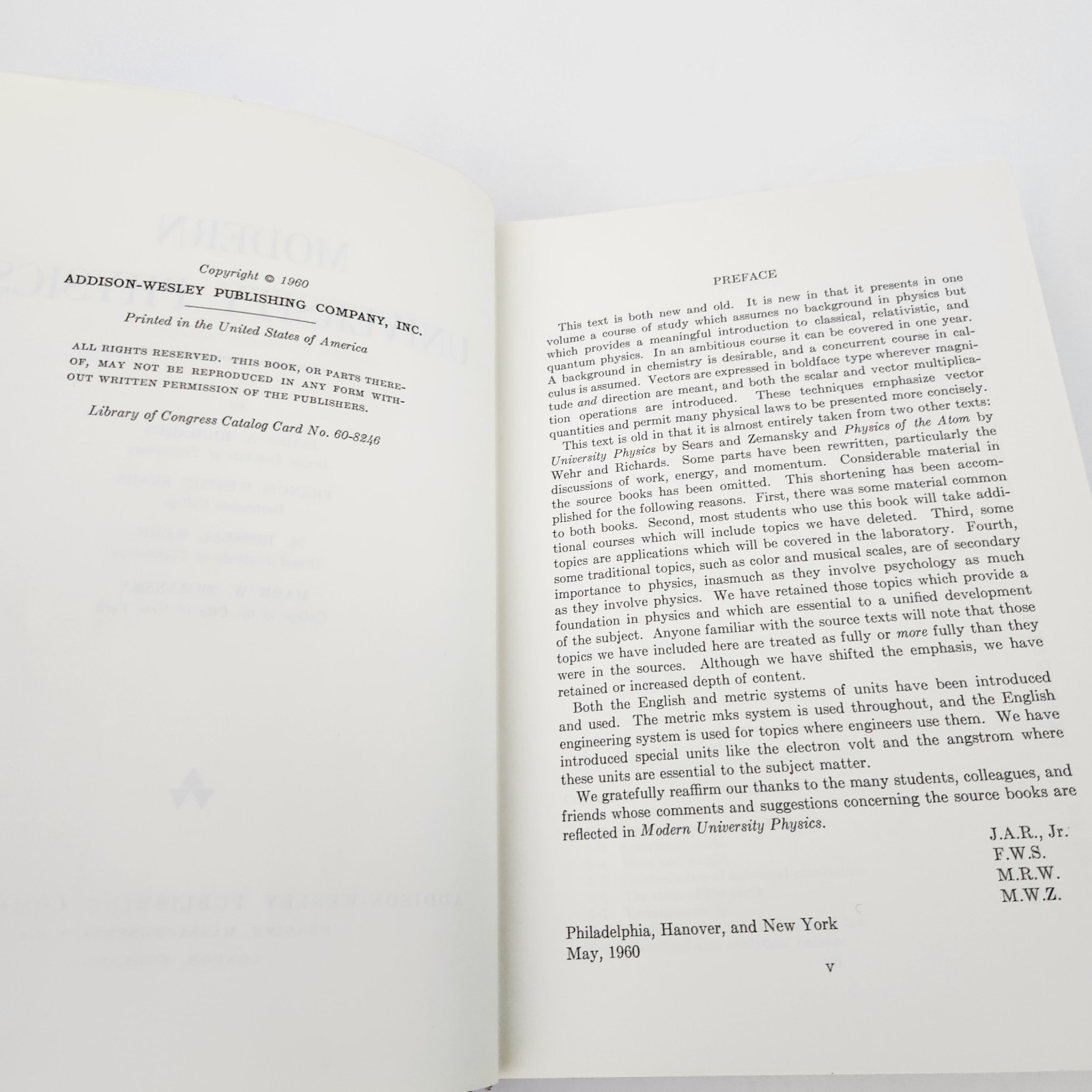 1960 Modern University Physics Addison-Wesley