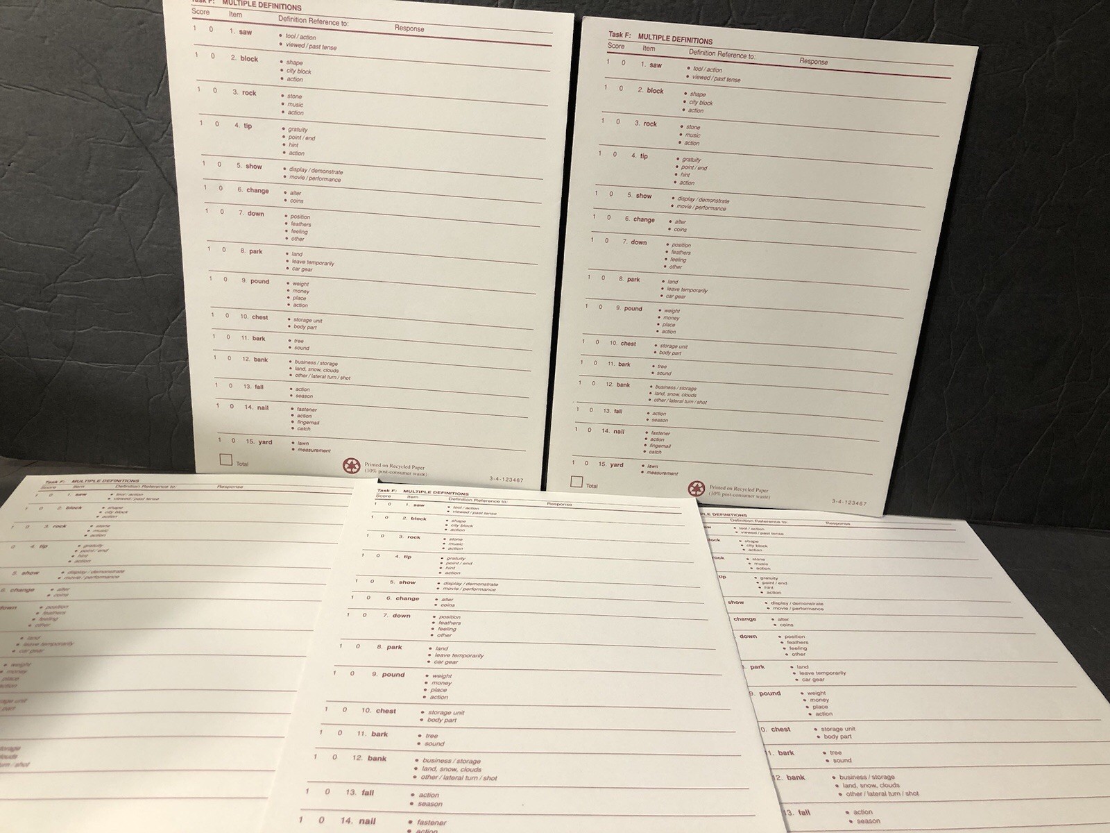 Linguisystems Response Forms The Word-R Test Elementary (semantics / Vocabulary