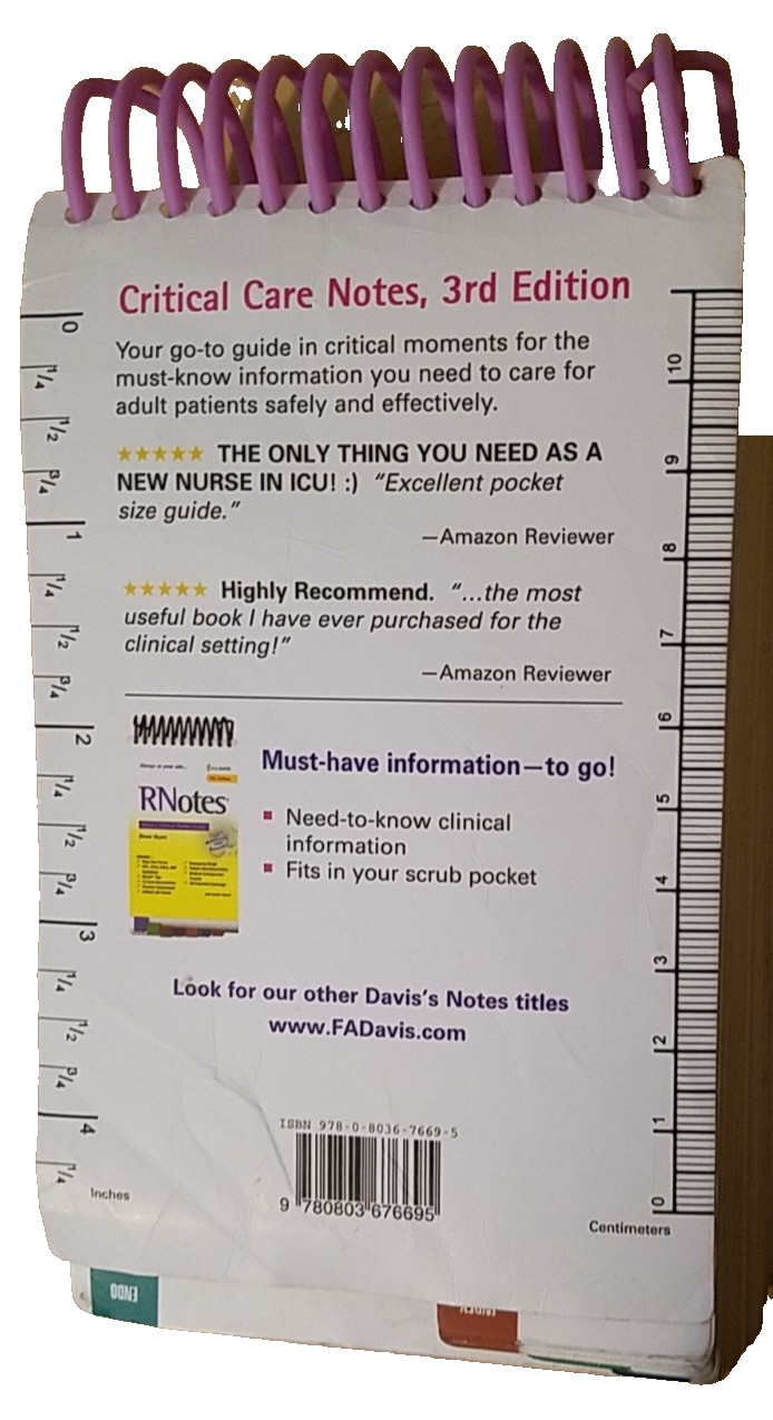CRITICAL CARE NOTES CLINICAL POCKET GUIDE 3rd ED JANICE JONES BRENDA FIX VGC
