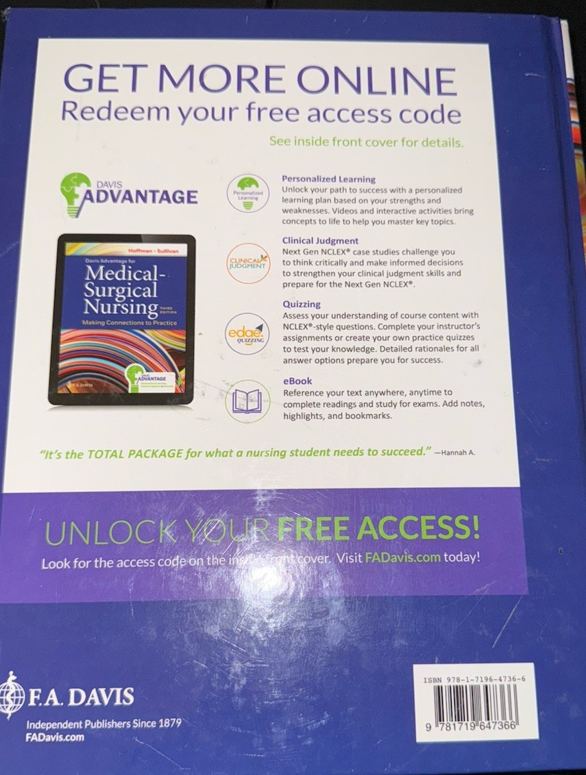 F.A. Davis Advantage Medical-Surgical Nursing 3rd Ed Hoffman/Sullivan HC