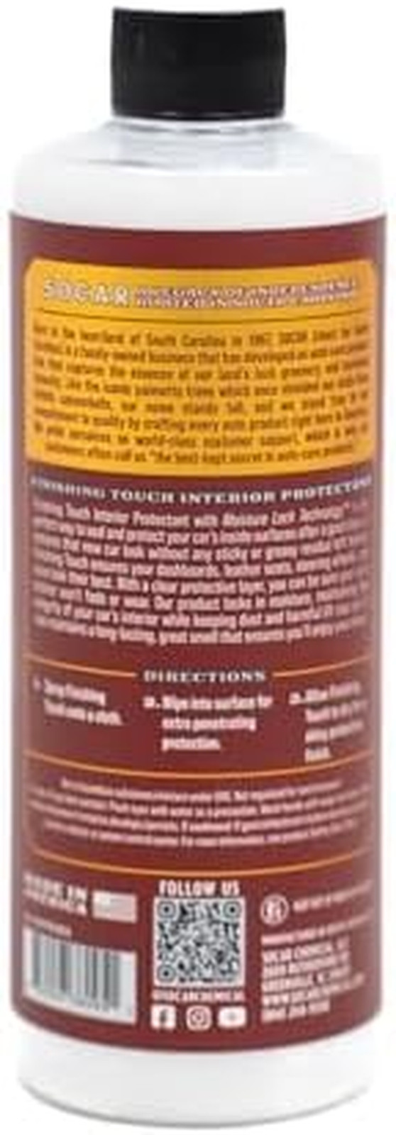 SOCAR Finishing Touch Interior Protectant – 16 Fl Oz, Professional Grade Dressin