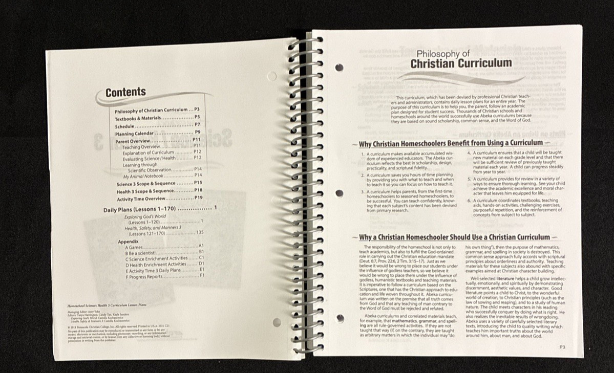 Abeka Homeschool Science and Health 3 Curriculum Lesson Plans – A Beka 3rd Grade