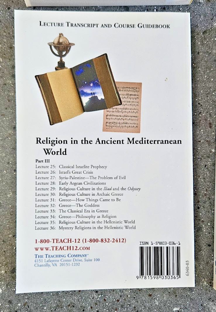 Great Courses: Religion in the Ancient Mediterranean World Volume 1-4 Books