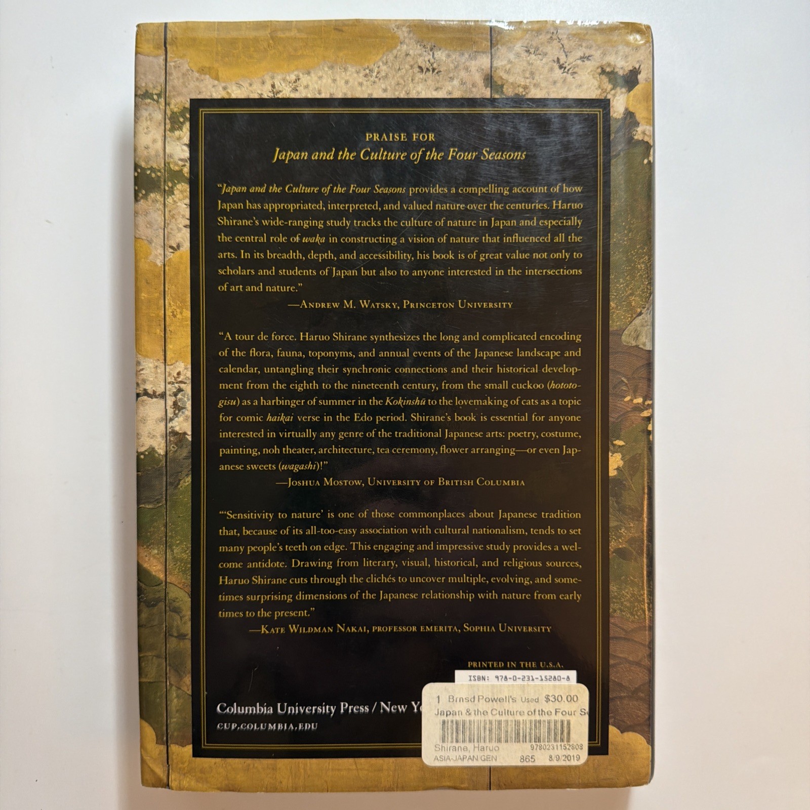 Japan and the Culture of the Four Seasons : Nature, Literature … Haruo Shirane