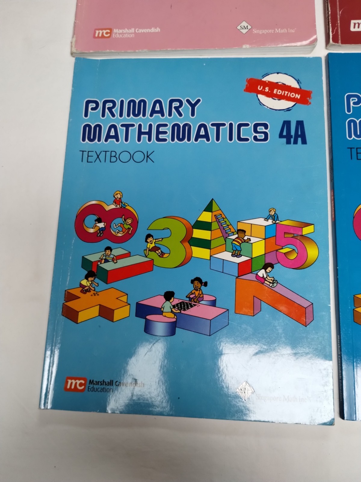(4) Primary Mathematic Textbooks: 3A, 3B, 4A, 4B by Singapore Math Inc. 2014 PB
