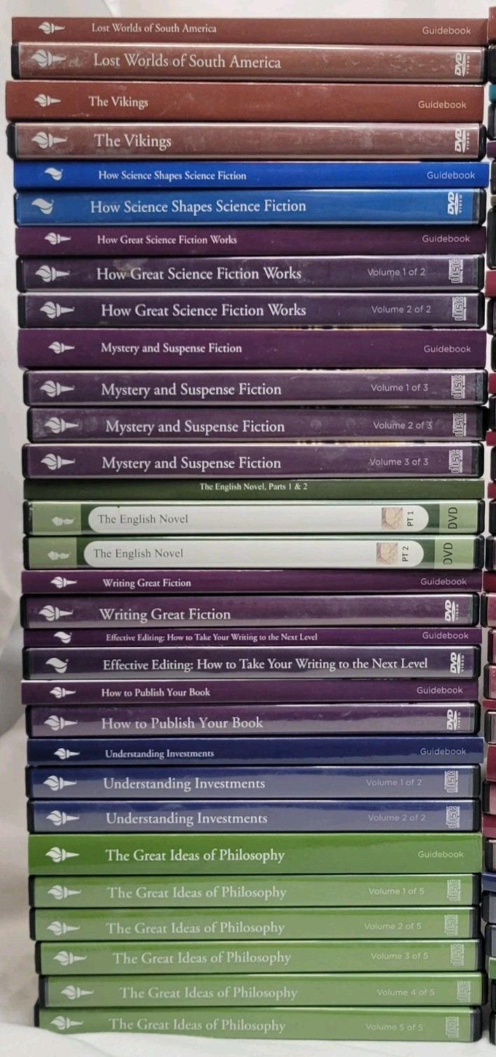 The Great Courses Lot of 35 Different Complete Courses CDs DVDs With Guidebooks