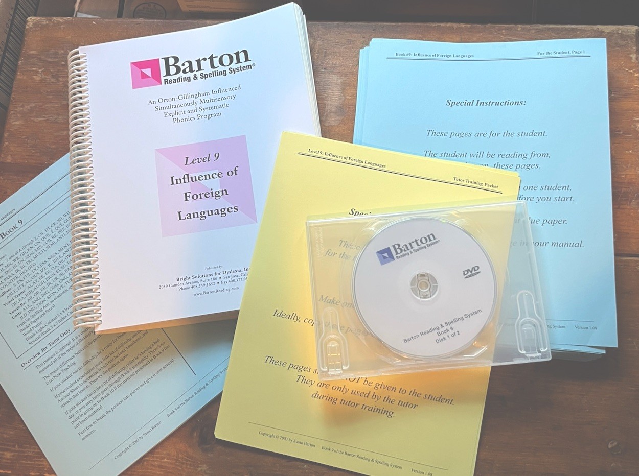 NO TILES Barton Reading & Spelling Level 9 Foreign Languages Kit Manuals DVDs