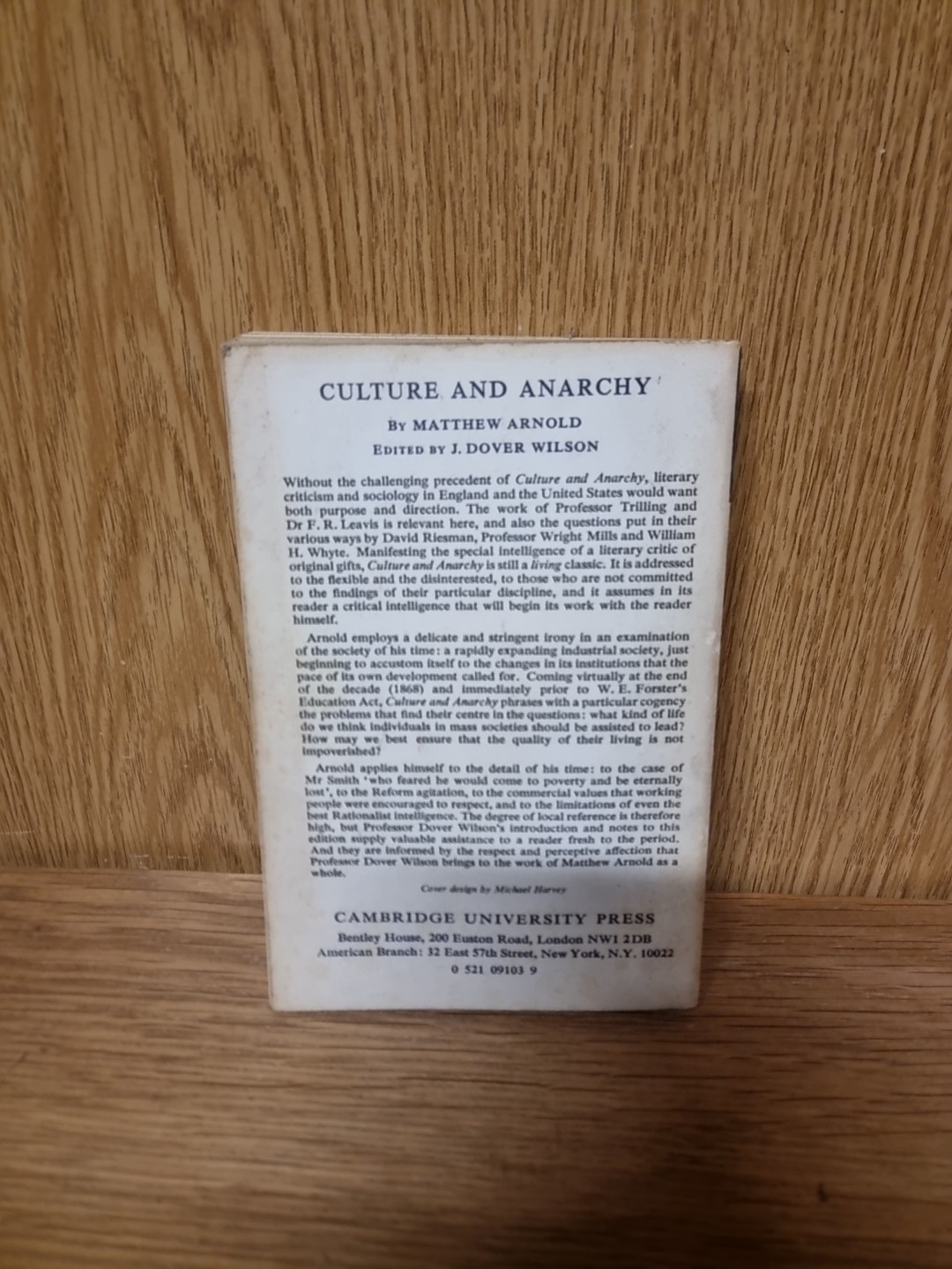 Culture And Anarchy, Matthew Arnold Paperback (Q5)