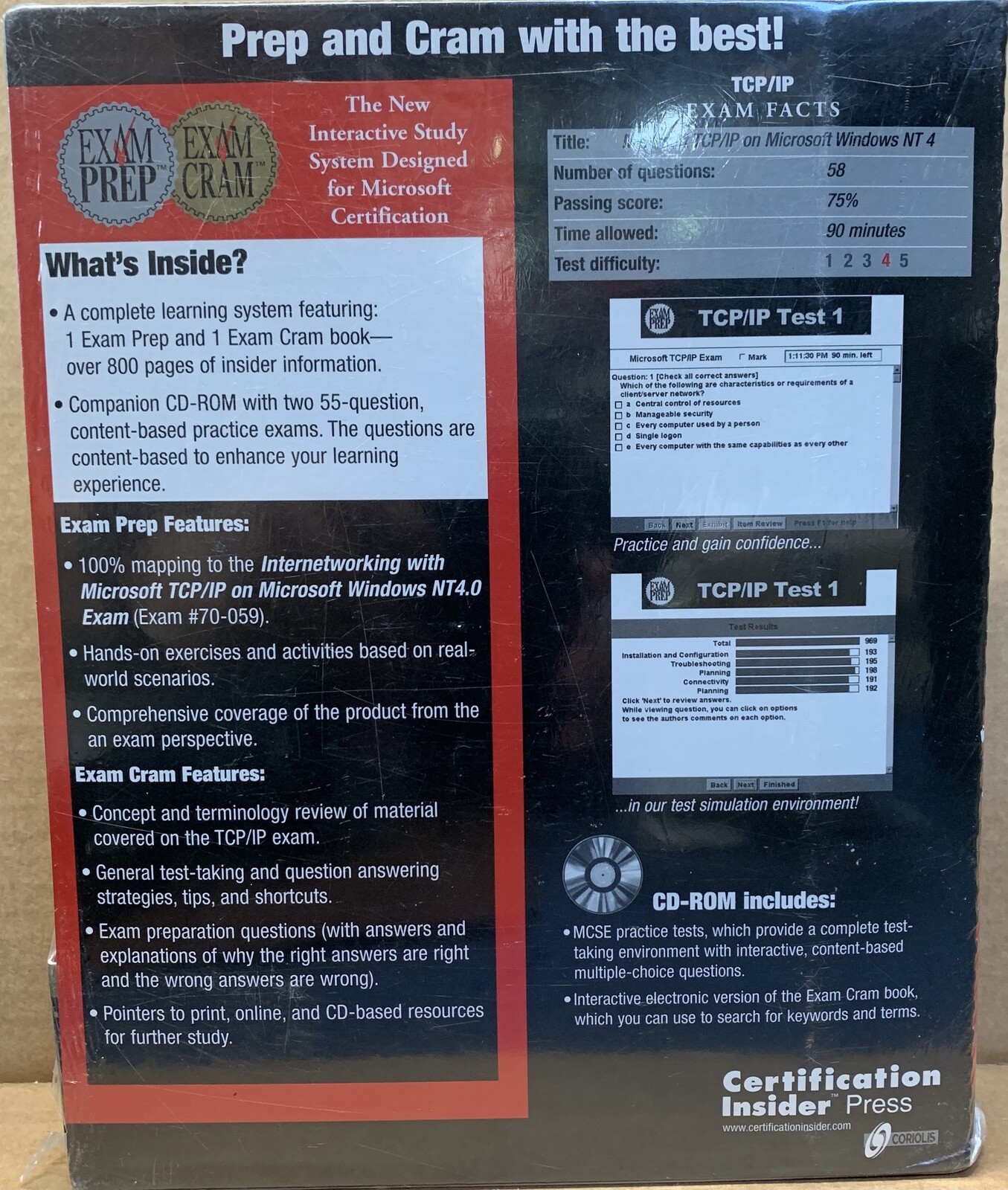 MCSE TCP/IP Prep and Cram Pack [Paperback & CD ROM] MCSE Certification **NEW**